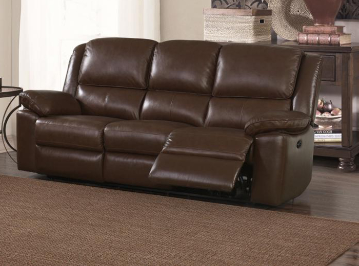 Toledo Leather Three Seater Recliner - Click Image to Close